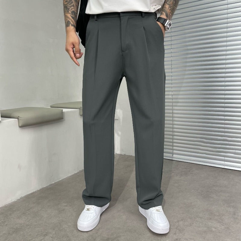 Pantalon Plissé à Jambe Large pour Homme