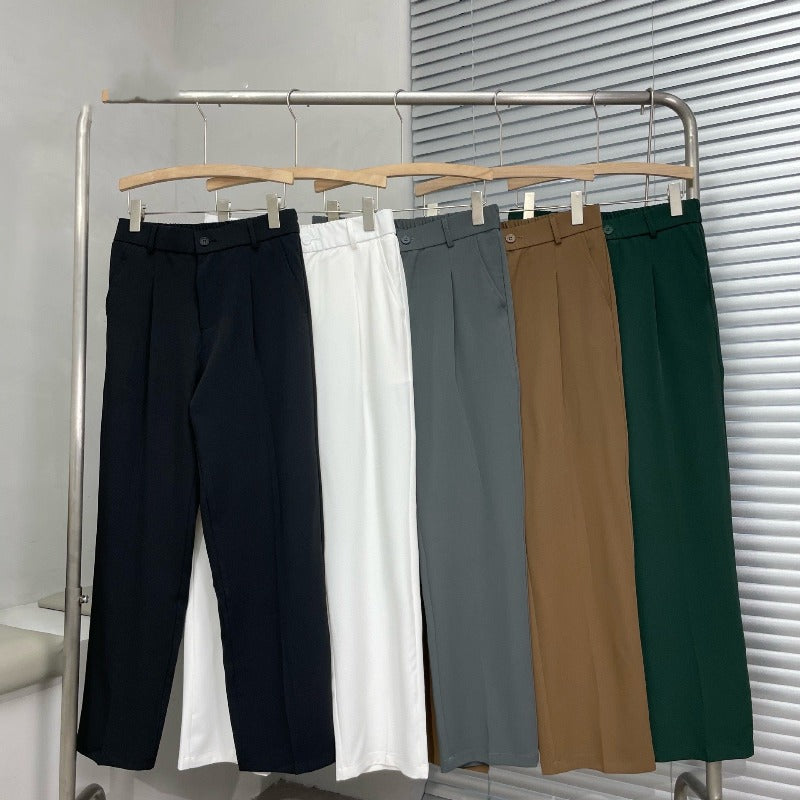 Pantalon Plissé à Jambe Large pour Homme