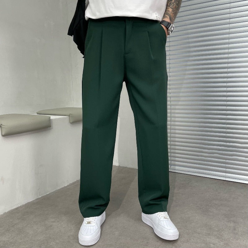 Pantalon Plissé à Jambe Large pour Homme