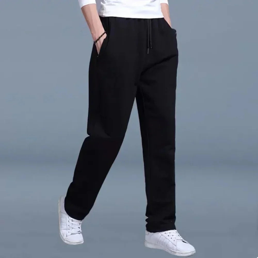 Pantalon de survêtement à cordon de serrage avec poches latérales pour hommes