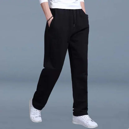 Pantalon de survêtement à cordon de serrage avec poches latérales pour hommes