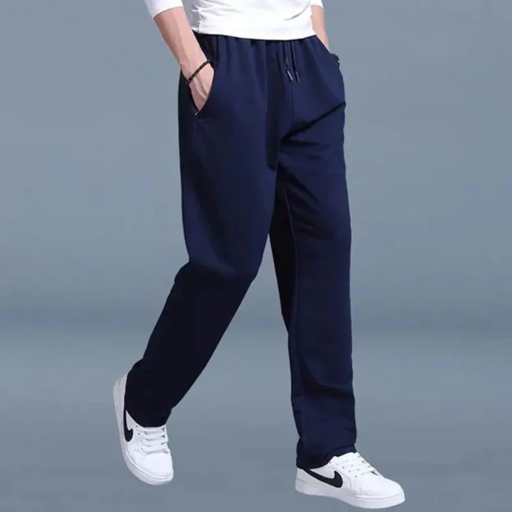 Pantalon de survêtement à cordon de serrage avec poches latérales pour hommes
