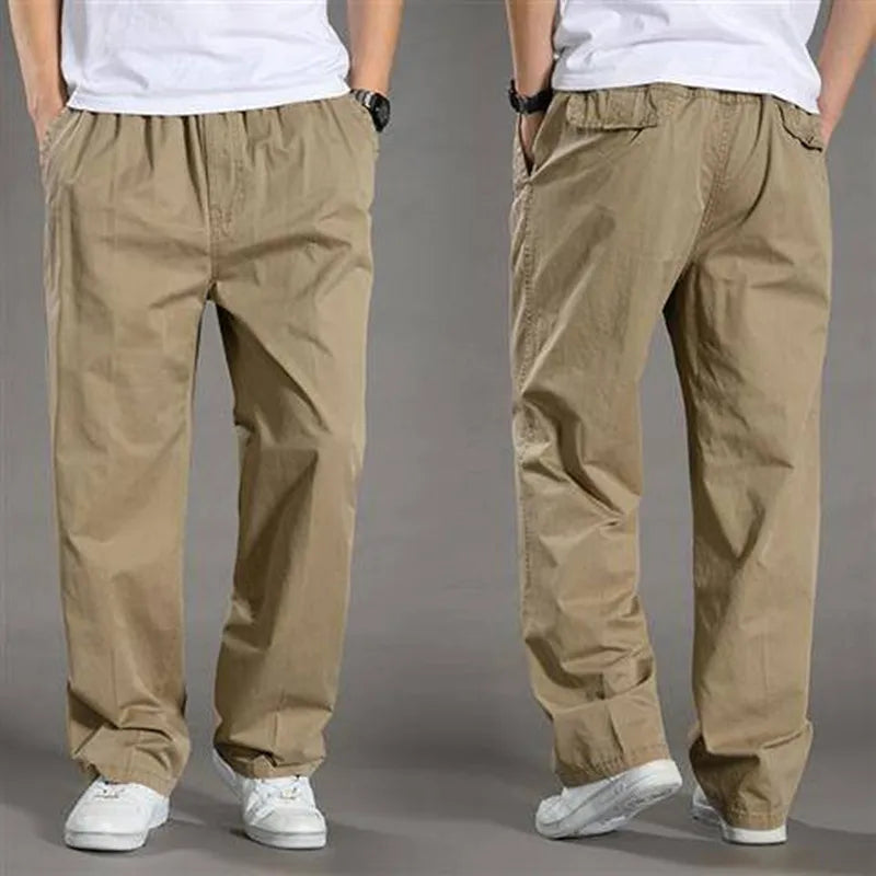 Pantalon Droit pour Hommes avec Taille Elastique et Poches Latérales