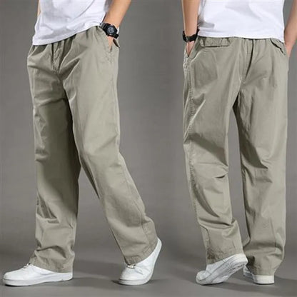 Pantalon Droit pour Hommes avec Taille Elastique et Poches Latérales