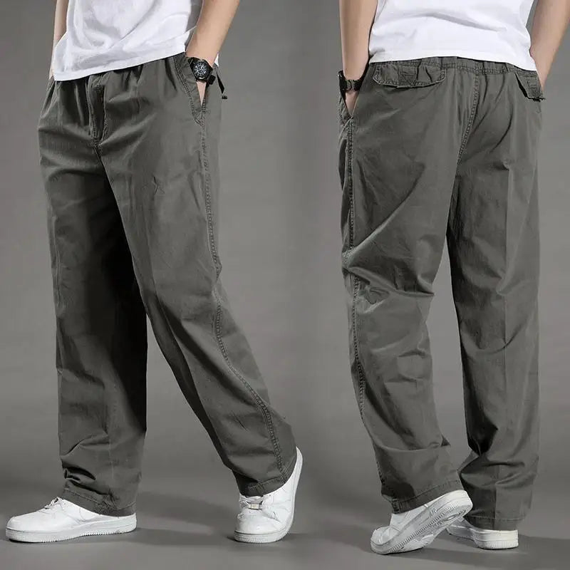Pantalon Droit pour Hommes avec Taille Elastique et Poches Latérales