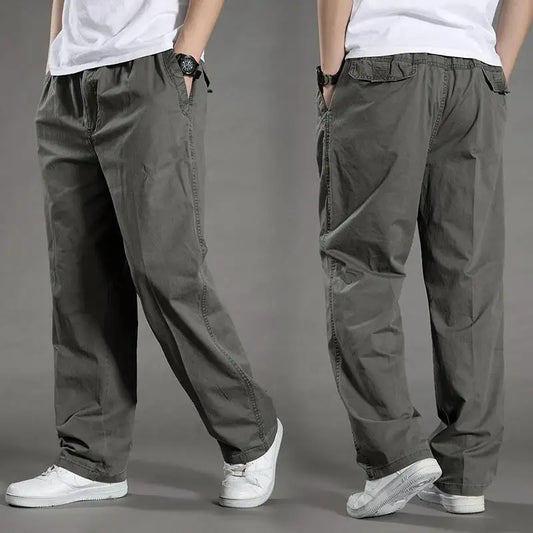 Pantalon Droit pour Hommes avec Taille Elastique et Poches Latérales