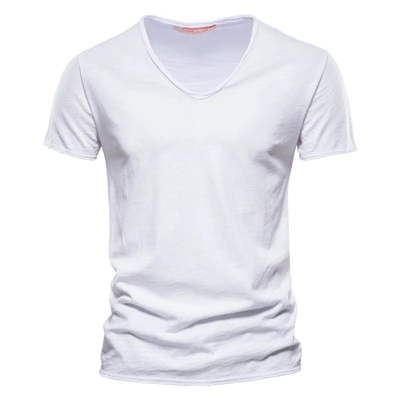 Jules™ | Tee-shirt Uni Col V en Coton (1 acheté 1 offert)