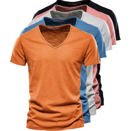 Jules™ | Tee-shirt Uni Col V en Coton (1 acheté 1 offert)