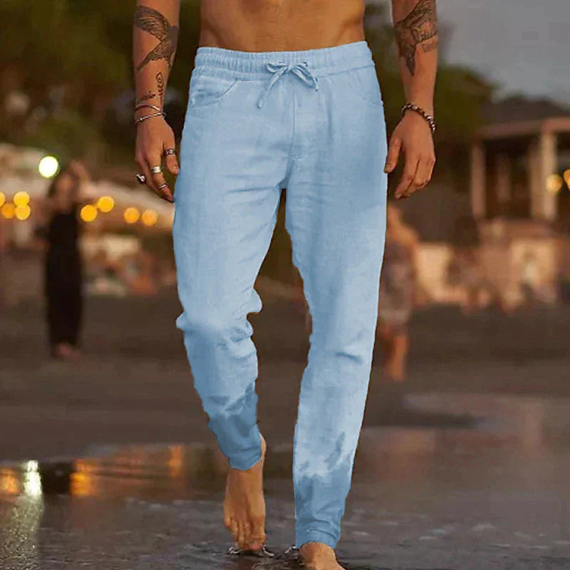 Pantalon de Lin Décontracté pour Hommes