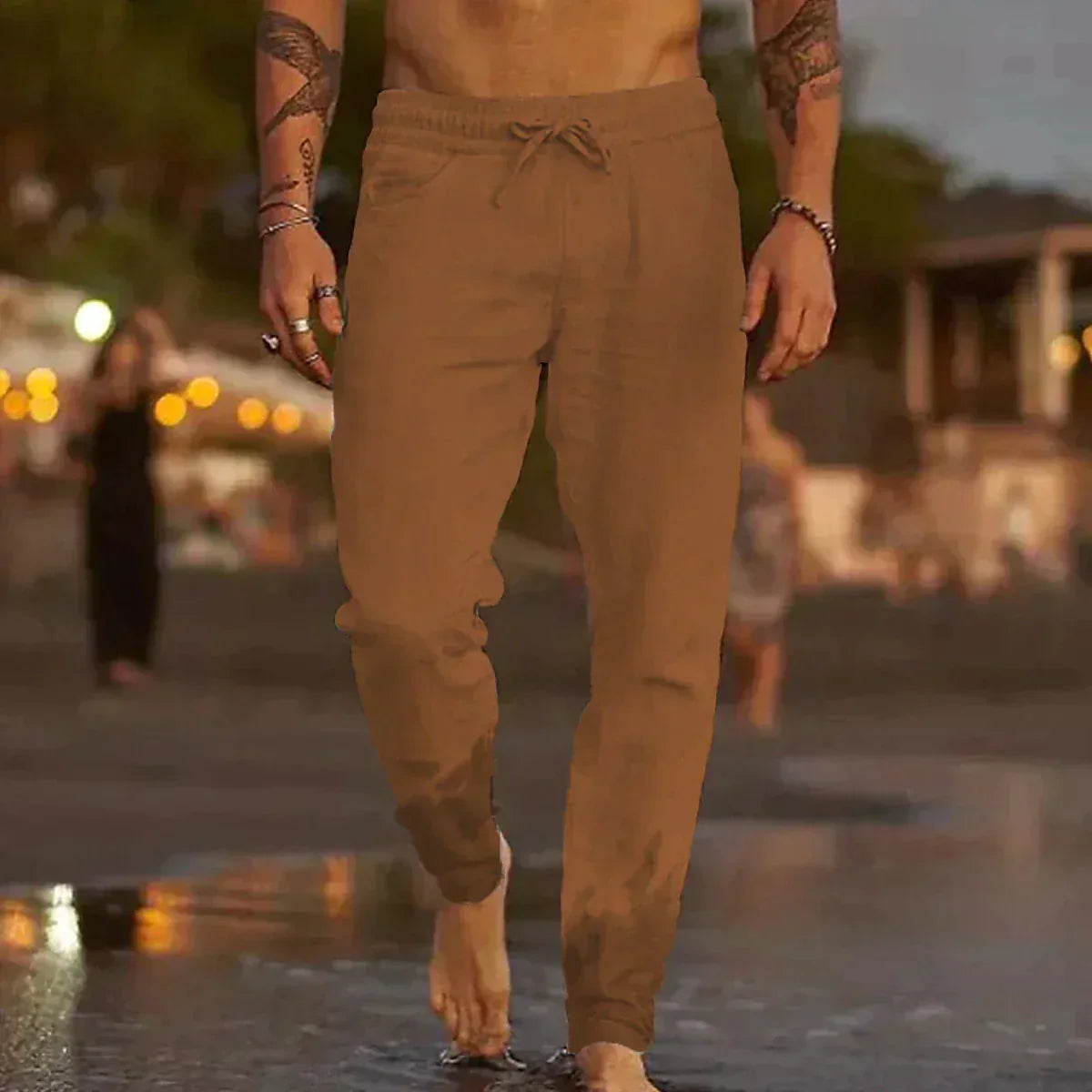 Pantalon de Lin Décontracté pour Hommes